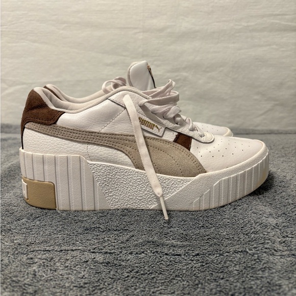 Puma White and Brown Casual Sneakers - Picture 6 of 6